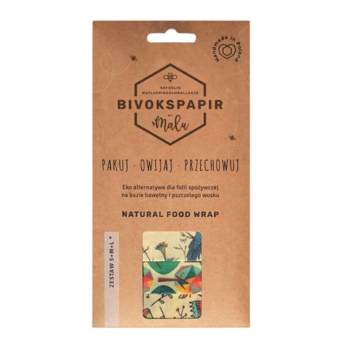 Bivokspapir – sett S, M, L